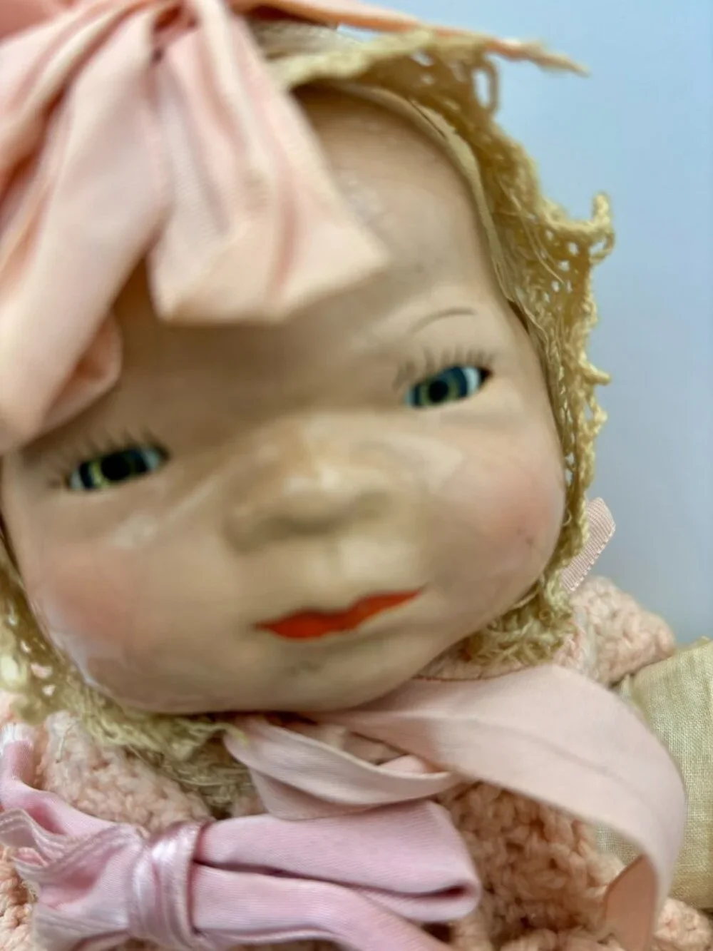 1920s Baby Doll Composition Grace Story Putnam Neck Stamp